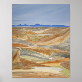 Utskrift av vattenfärgsfärgsteckensnitt för öglade poster