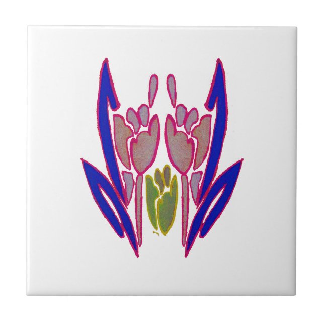 Utskrift av vattenfärgsgrafik i elegant Ro Kakelplatta (Framsidan)