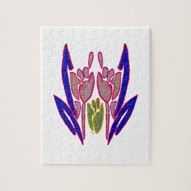 Utskrift av vattenfärgsgrafik i elegant Ro Pussel (Vertikal)