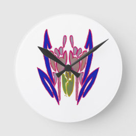 Utskrift av vattenfärgsgrafik i elegant Ro Rund Klocka