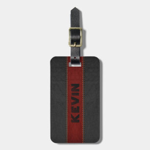 Utskrift av Vintage i masculine Black & Red Bagagebricka