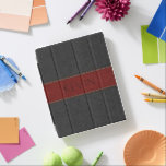 Utskrift av Vintage i masculine Black & Red iPad Skydd<br><div class="desc">Coola av maskulintsvart och rött sytt läder av vintage med monogram anpassade.</div>