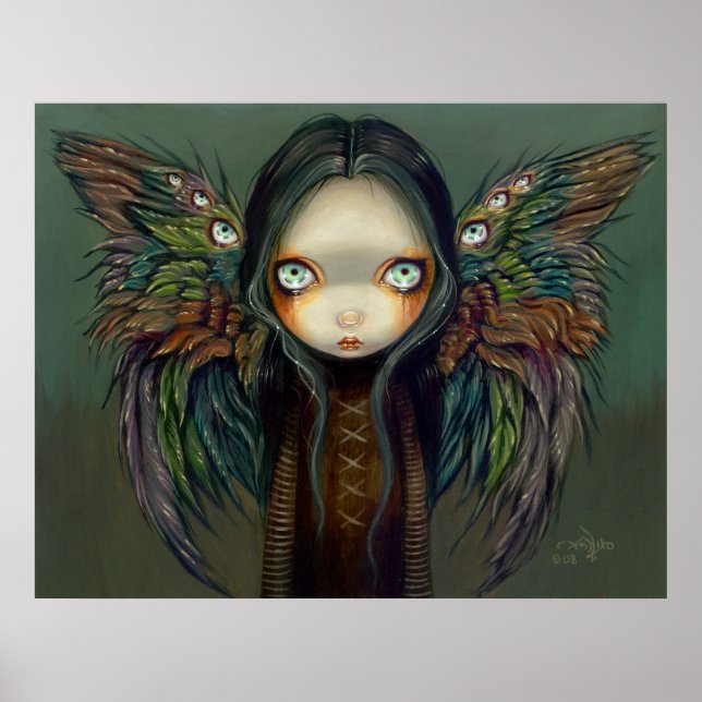 Utskrift av Winged Seer gothic angel Fairy Art Poster (Framsidan)
