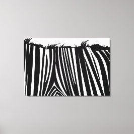 Utskrift av Zebra Back Black & White Wrapped Canva Canvastryck