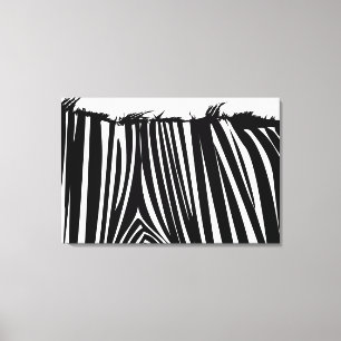 Utskrift av Zebra Back Black & White Wrapped Canva Canvastryck