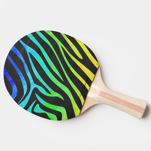 Utskrift av Zebra Black och Rainbow Pingisracket (Sidan)