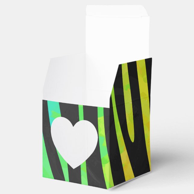 Utskrift av Zebra Black och Rainbow Presentaskar (Öppnad)