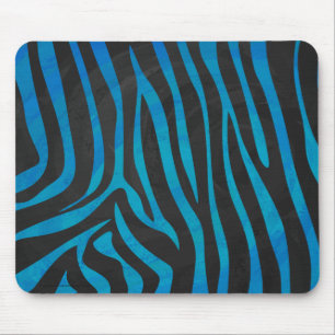 Utskrift av Zebra Blue och Black Musmatta