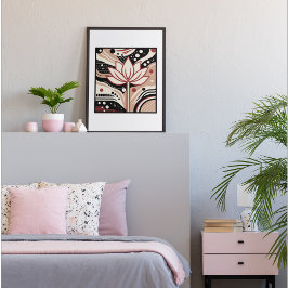 Utskrift av Zen Lotus Abstrakt Art Poster