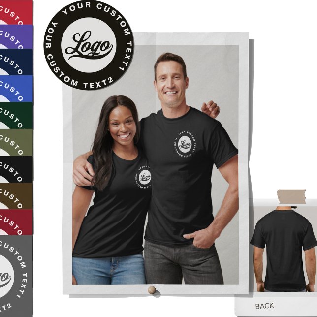 Utskrift framifrån. Business logotyp + WhiteText,  T Shirt (Skapare uppladdad)