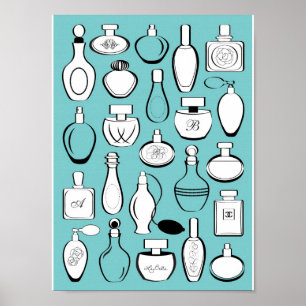 Utskrift i Luxury parfym - blått Poster