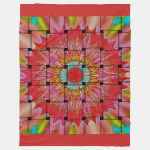 Utskrift med afrikansk inspirerad konst - Geometri Fleecefilt