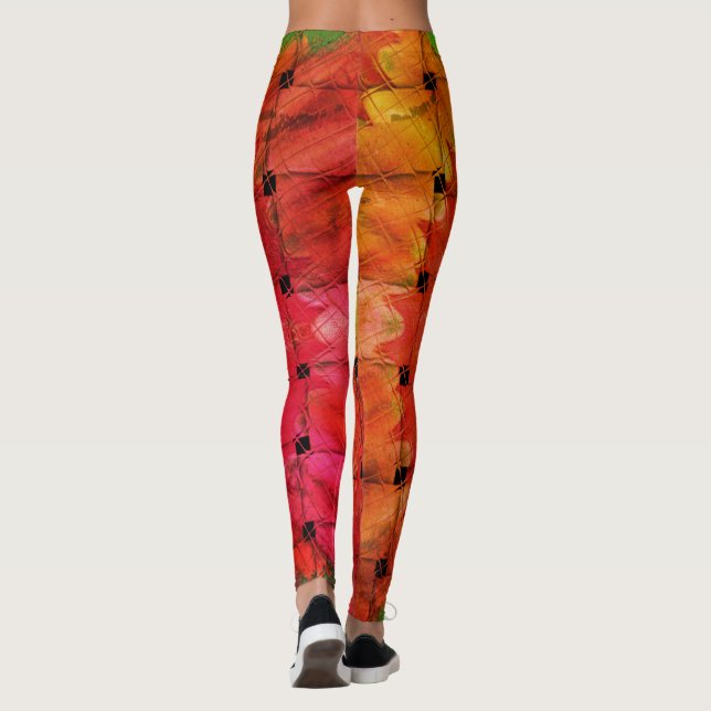 Utskrift med afrikansk inspirerad konst - Geometri Leggings (Baksida)