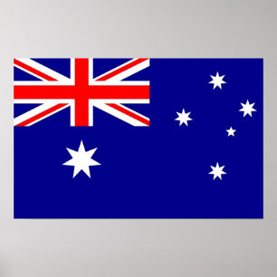 Utskrift med Australiens Flagga Poster