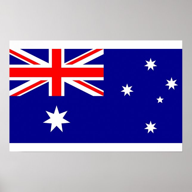Utskrift med Australiens Flagga Poster (Framsidan)