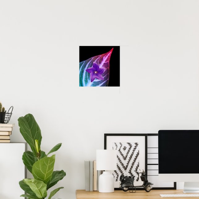 Utskrift med blomma och Löv, Poster Pappert (proje (Hemmakontoret)