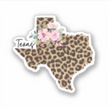 Utskrift med blommor i Texas State Leopard