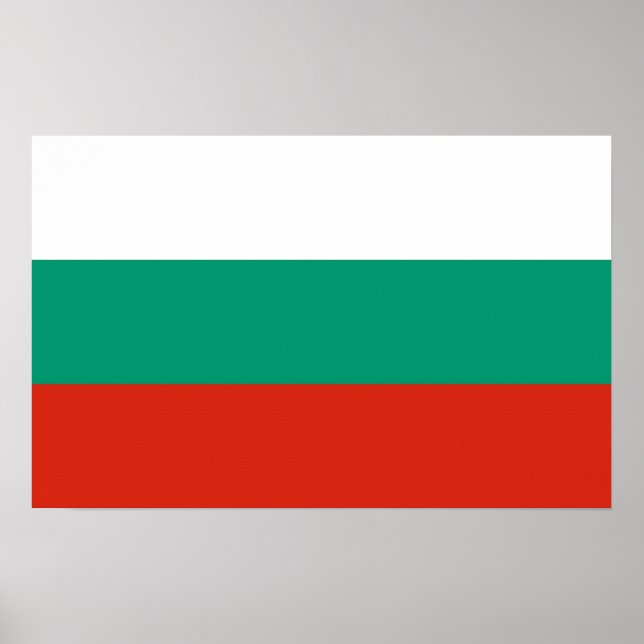 Utskrift med Bulgariens Flagga Poster (Framsidan)
