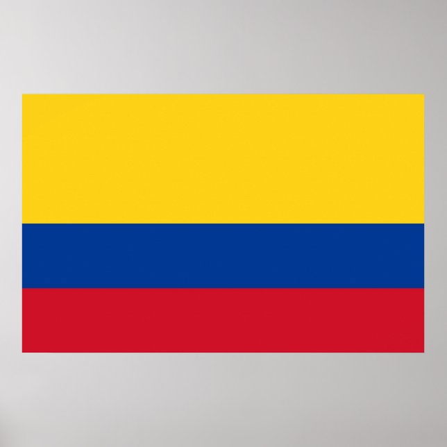 Utskrift med Colombias Flagga Poster (Framsidan)