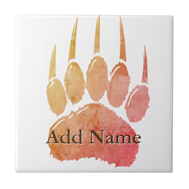 Utskrift med eget namn för vattenfärgsruta kakelplatta (Framsidan)