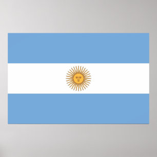 Utskrift med Flagga av Argentina Poster