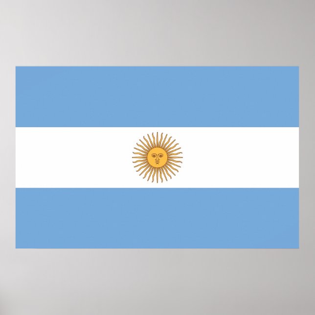 Utskrift med Flagga av Argentina Poster (Framsidan)