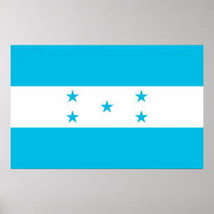 Utskrift med Flagga av Honduras Poster