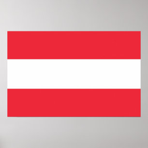 Utskrift med Flagga av Österrike Poster