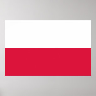 Utskrift med Flagga av Polen Poster