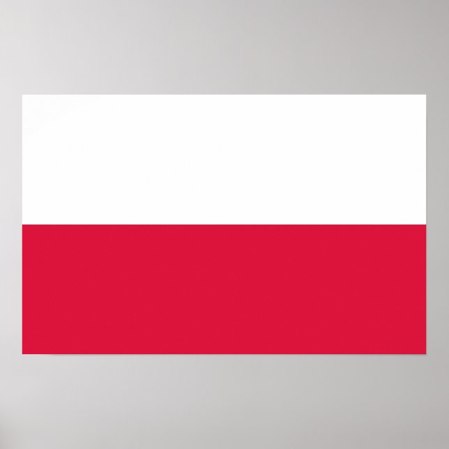 Utskrift med Flagga av Polen Poster (Framsidan)