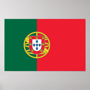 Utskrift med Flagga av Portugal Poster