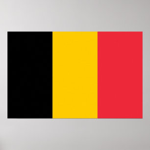 Utskrift med Flagga i Belgien Poster