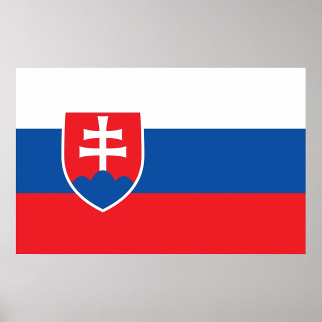 Utskrift med Flagga i Slovakien Poster (Framsidan)