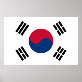 Utskrift med Flagga i Sydkorea Poster