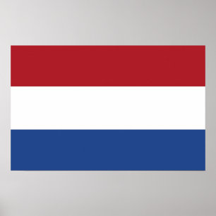 Utskrift med Flagga Nederländerna Poster