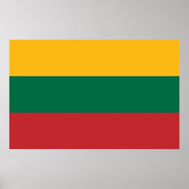 Utskrift med Litauens Flagga Poster (Framsidan)