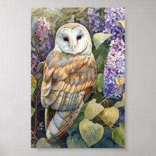 Utskrift och nedladdning av Lilac Barn Uggla Poster