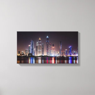 Utskrift på sträckt canvas - Dubai Skyline natteti