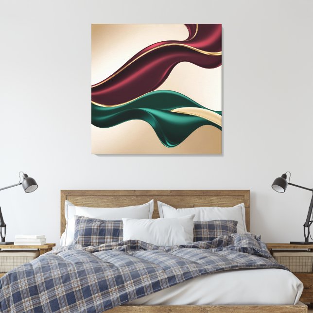 Utskrift på sträckt canvas i stilfull grafik (Insitu (sovrum))