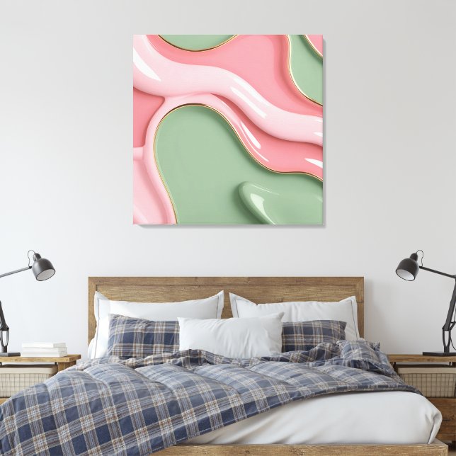 Utskrift på sträckt canvas i stilren grafik (Insitu (sovrum))