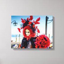 Utskrift på sträckt canvas karnevals mask