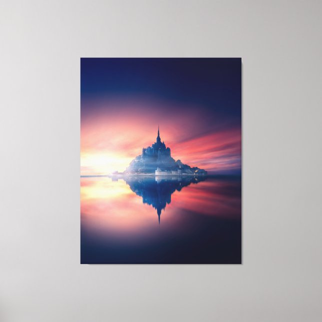 Utskrift på sträckt canvas - Mont Saint-Michel Fra (Framsida)