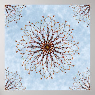 Utskrift Poster av Bare Träd och Himlar Abstrakt