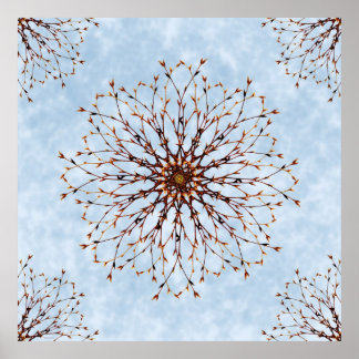 Utskrift Poster av Bare Träd och Himlar Abstrakt