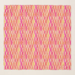 Utskrift, Rosa, koraller och Guld i mitten av århu<br><div class="desc">Kvadratisk scarf i en modern abstrakt med fyrkantsraster i rosa,  korall orange,  persika och fuchsisk rosa,  accentuerad med vitt</div>