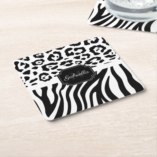 Utskrift/Zebra tryck Underlägg Papper Kvadrat (Vinklad)