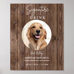 Utskriftbart hundbröllop signaturdrycker Barskylt Poster