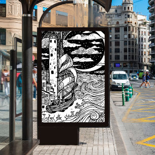 utskriften av strandhammock poster