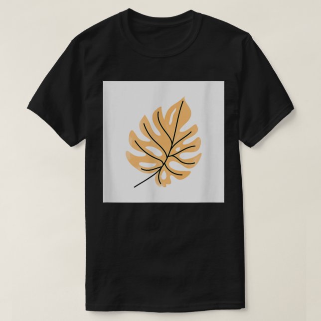 Utskriftsdekortecken Gi för ljusbrunt Träd Löv på  T Shirt (Design framsida)