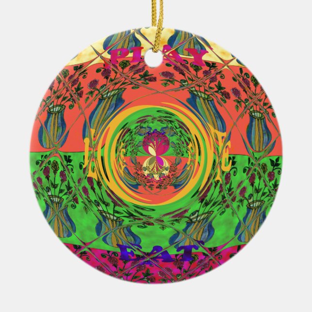 Utskriftsdesign för Cute Nice och Loely Blommigt M Julgransprydnad Keramik (Framsidan)